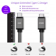 Кабель USB Type C для Umidigi Bison X10 с длинным штекером 10 мм