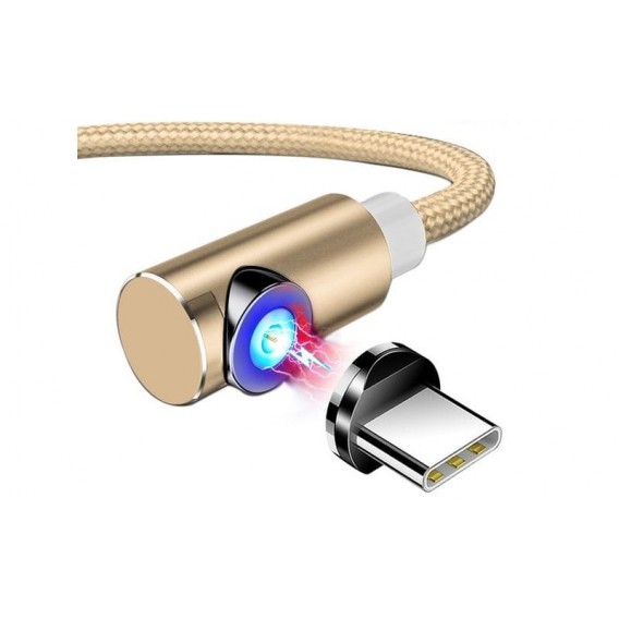 Золотистий магнітний кабель Type C на Samsung, Xiaomi, Huawei та інші - TOPK