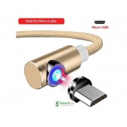 Угловой Micro USB магнитный кабель Topk, золото