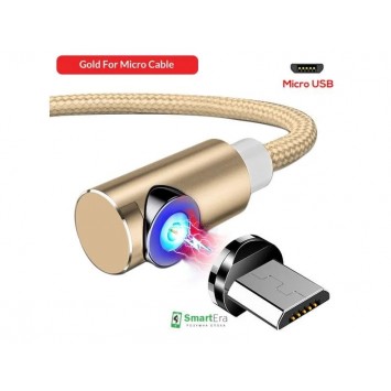Угловой Micro USB магнитный кабель Topk, золото - MicroUSB кабели - изображение 1