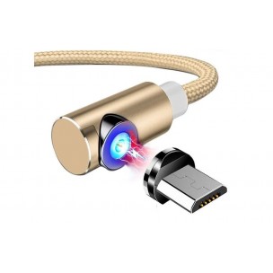 Кутовий Micro USB магнітний кабель Topk, золотой Кутовий Micro USB магнітний кабель Topk, золотой