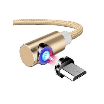 Кутовий Micro USB магнітний кабель Topk, золотой
