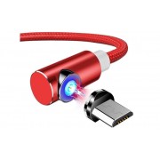 Кутовий Micro USB магнітний кабель Topk, червоний
