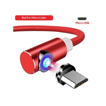 Кутовий Micro USB магнітний кабель Topk, червоний - MicroUSB кабелі - зображення 1 