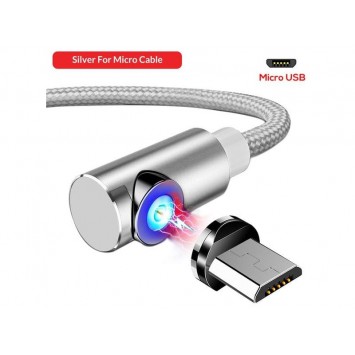 Угловой Micro USB магнитный кабель Topk, серый - MicroUSB кабели - изображение 1