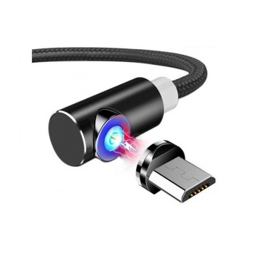 Угловой Micro USB магнитный кабель Topk, черный