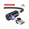 Угловой Micro USB магнитный кабель Topk, черный