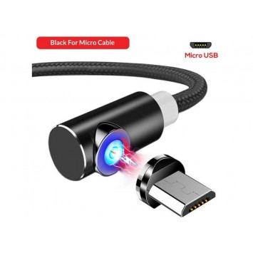 Угловой Micro USB магнитный кабель Topk, черный - MicroUSB кабели - изображение 1
