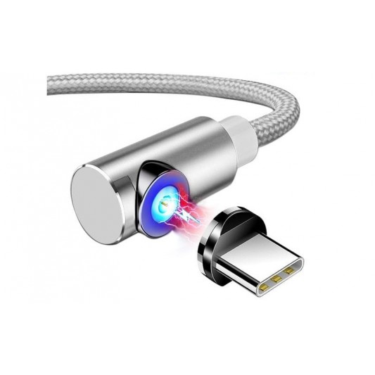 магнітний кабель topk type c кутовий, silver