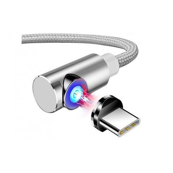 Сірий магнітний кабель Type C на Samsung, Xiaomi, Huawei та інші - TOPK