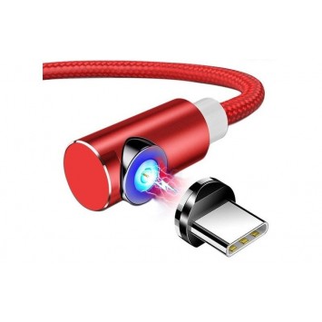магнитный кабель topk type c угловой красного цвета