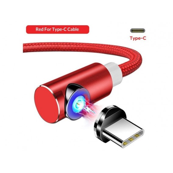 Червоний магнітний кабель Type C на Samsung, Xiaomi, Huawei та інші - TOPK