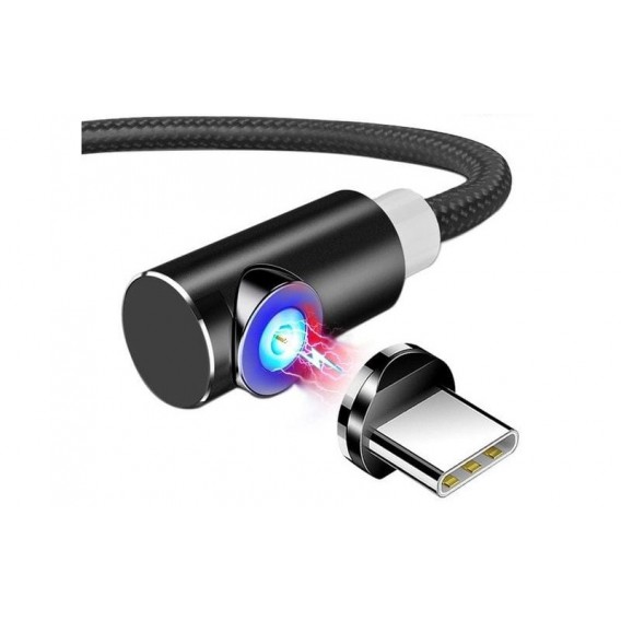 Чорний магнітний кабель Type C на Samsung, Xiaomi, Huawei та інші - TOPK