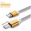 Посилений Micro USB-кабель з довгим з'єднувачем, золотий