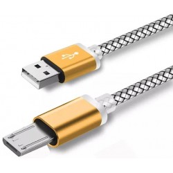 Micro USB кабель с коннектором 9 мм, золотой