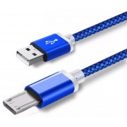 Посилений Micro USB-кабель з довгим з'єднувачем, синій