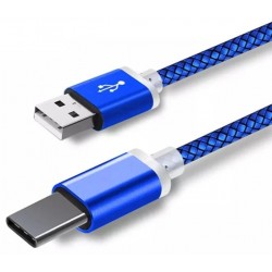 Type C USB кабель для защищенных смартфонов на 2 метра, синий