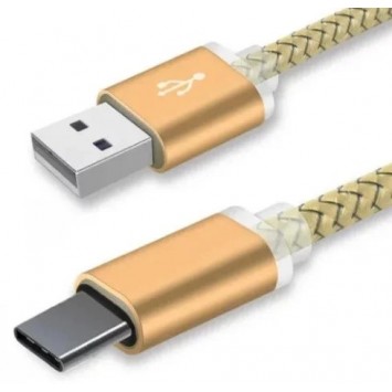 Type C USB-кабель для Blackview BV9600 з довгим штекером 10 мм, золотистий