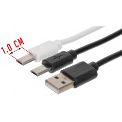 Micro USB кабель для защищенных смартфонов: Blackview, Doogee, Sigma, 10 мм, черный