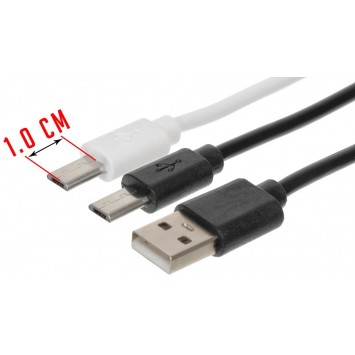 Чорний Micro USB-кабель з довгим штекером 10 мм.