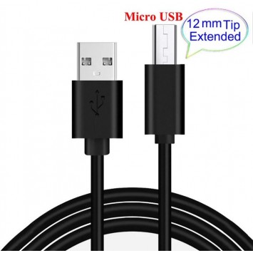 Micro USB кабель з довгим з`єднувачем 12 мм (швидка зарядка)