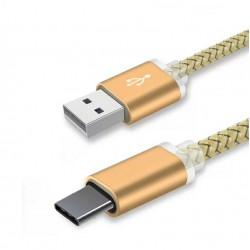 Type C USB кабель для защищенных смартфонов на 2 метра, золото