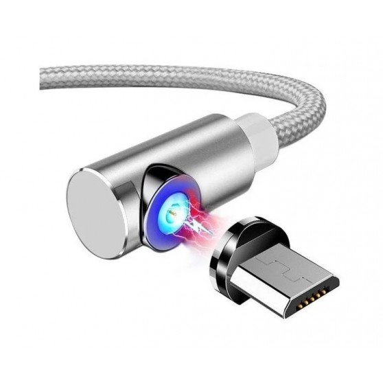 Магнітний Micro USB кабель кутовий Topk, 2 метра (Сірий)