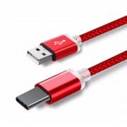Type C USB кабель для протиударних телефонів на 2 м, червоний