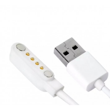 Магнитный USB кабель для умных часов No.1 D6 50 см в белом цвете