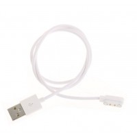 Магнітний USB кабель для смарт-годинників 2 pin, 4 мм, Білий