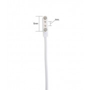 Магнитный USB кабель зарядки для умных часов 2 коннектора, 4 мм.,  Белый