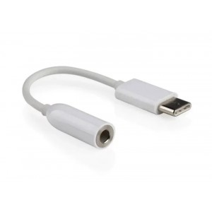 Перехідник для навушників з Type C на 3.5 мм, сумісний з iPhone, Samsung, білий