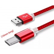 Micro USB-кабель з довгим з`єднувачем, посилений, червоний