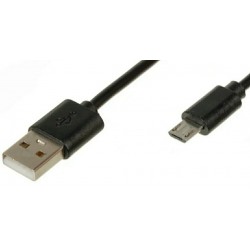 Micro USB кабель с длинным коннектором 8 мм, для защищенных телефонов 2A, черный