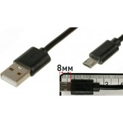 Micro USB-кабель з довгим з`єднувачем 2A, чорний