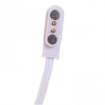Белый кабель зарядки для смарт часов с 2 контактами и диаметром подключения 2.84 мм