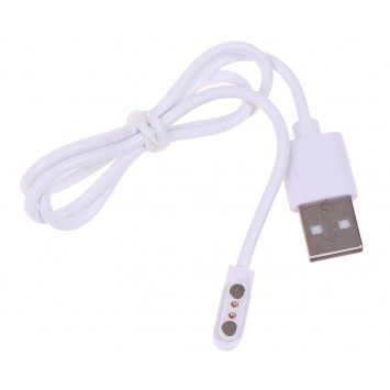 Белый магнитный USB кабель для зарядки умных часов с двумя коннекторами, диаметр 2.84 мм