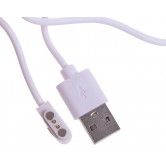 Магнітний USB кабель зарядки для розумних годинників 2 конектори, 2.84 mm., білий