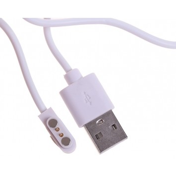 Белый кабель зарядки для смарт-часов с двумя контактами (2 pin), шириной 2.84 мм