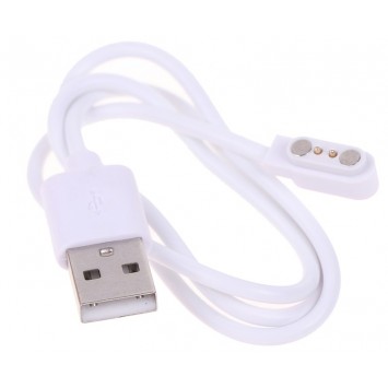 Білий магнітний USB кабель для зарядки розумних годинників з двома конекторами 2.84 мм