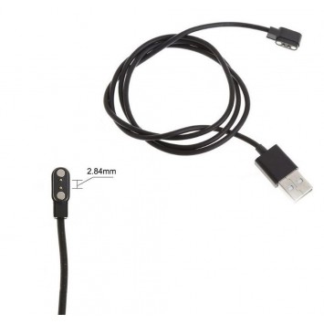 Чорний кабель зарядки 2 pin 2.84 mm для смарт годинників