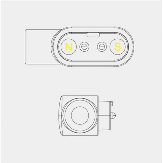 Магнітний USB кабель зарядки для розумних годинників 2 коннектори, 2.84 mm., Чорний