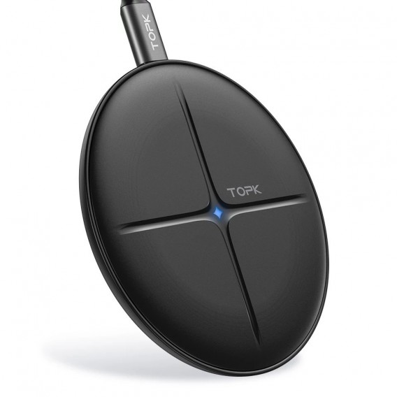 Бездротовий зарядний пристрій TOPK B09W (швидке заряджання 10W), чорний