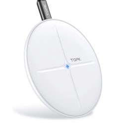 Бездротовий зарядний пристрій TOPK B09W (швидке заряджання 10W), білий