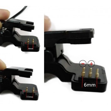 USB кабель зарядки для Smart Watch: 2 pin 2.84, 3 mm, 4 mm,6 mm, універсальний - Кабелі зарядки для годинників - зображення 2 