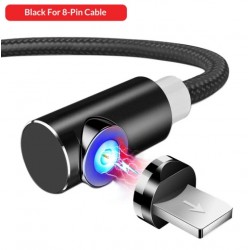Магнітний кабель для зарядки Iphone кутовий, 2 метра (Чорний)