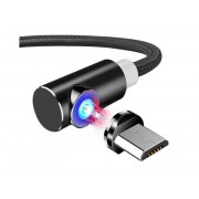 Магнітний Micro USB кабель кутовий Topk, 2 метра (Чорний)