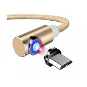 Магнитный Micro USB кабель угловой Topk, 2 метра (Gold)