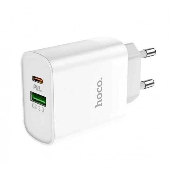 Зарядний пристрій HOCO C80A Rapido PD20W+QC3.0 Type-C + USB (Білий)