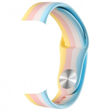 Силіконовий ремінець для Amazfit Bip/Bip U/Bip U Pro/Bip S/Samsung, 20 мм - Rainbow (Бірюзовий/Жовтий)